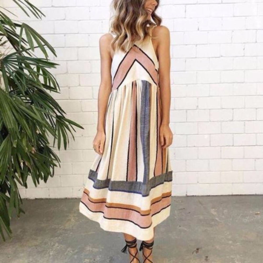 Patterned multicolor dress